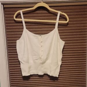 Chic White Button-Up Women's Camisole